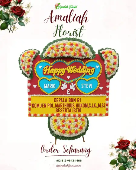 Papan Bunga Pernikahan Larik Kemahan